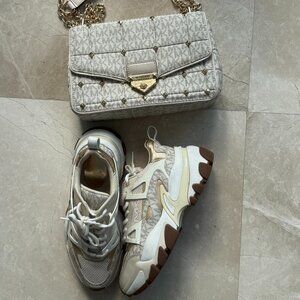 Michael Kors Neutral Chunky Sneakers – Beige/White – Excellent Condition